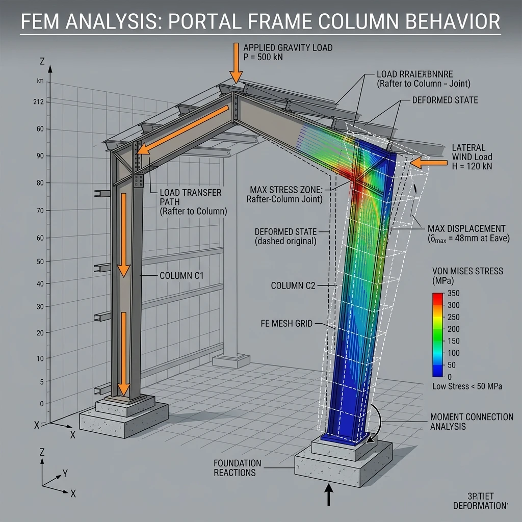 Volumetrisches DGM und 3D Spannungsdiagramm des Portalrahmens von StratumCGI