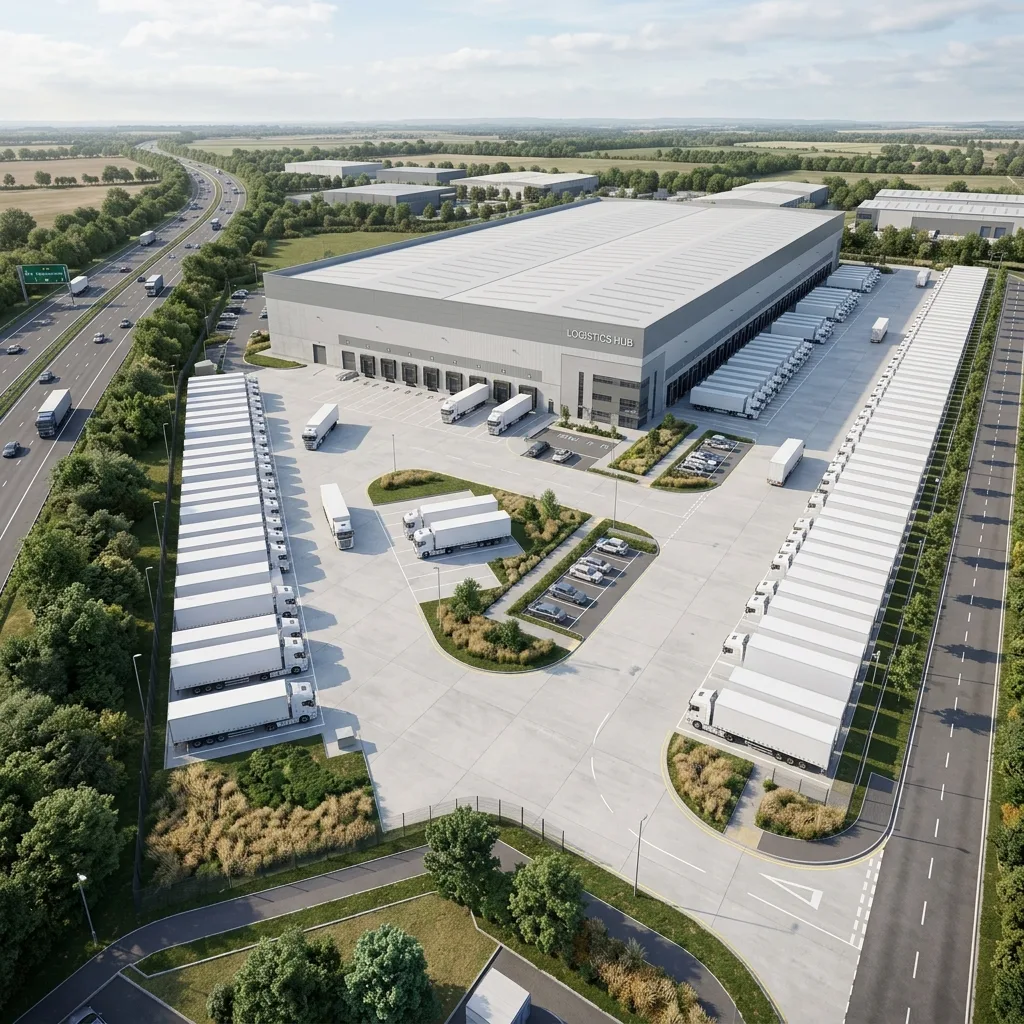 Fulfillment Center Cross-Dock Visualisierung mit zwei Yard-Seiten und Trailer-Sequenzierung