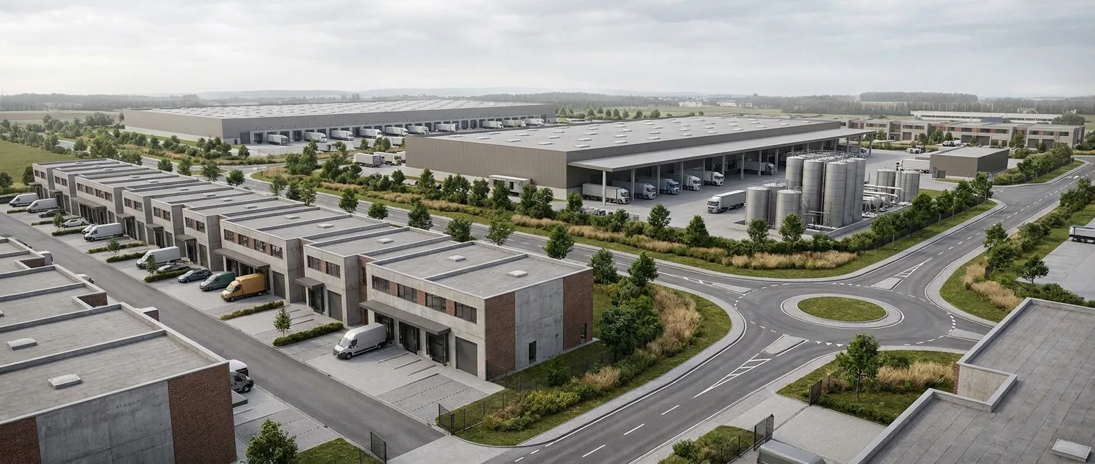 Beispiel Paket 4 Investor: Masterplan-Aerial mit Phasierung und ESG-Detail